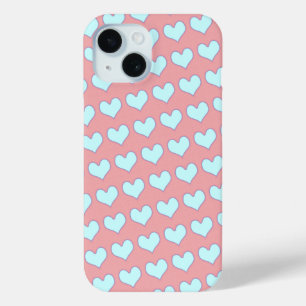 girly cute love hearts iPhone 15 case