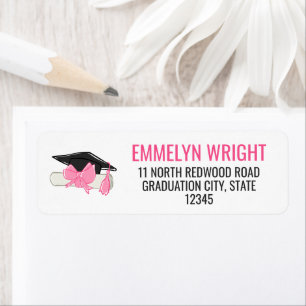 Girly Cute Pink Bow Diploma Graduation