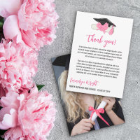 Girly Cute Pink Bows Photo Graduation