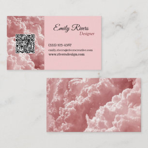 Girly cute  pink white  business card