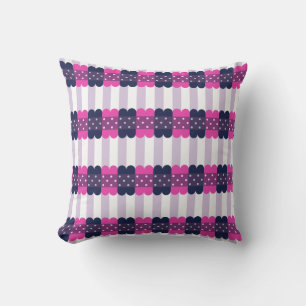 Girly Cute Purple and Pink Pattern Throw Pillow