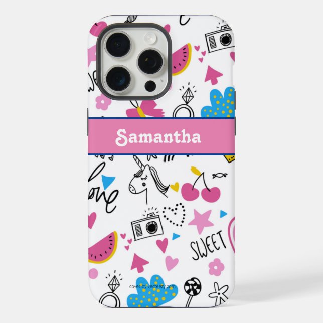 Girly Cute Trendy Simple Pink Stylish Pattern iPhone Case (Back)