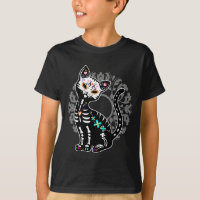 Girly Day of the Dead cute skeleton cat custom