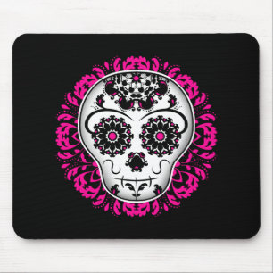 Girly day of the dead sugar skull mouse pad
