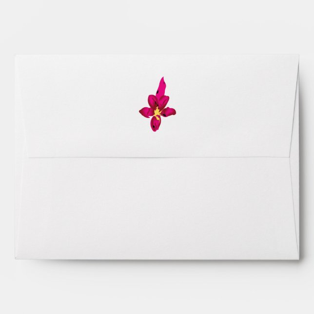 Girly Design, Light Gold, Purplish Red Envelope (Back (Top Flap))
