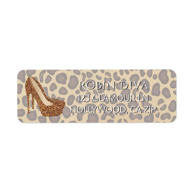 Girly Diva Leopard Print | Glam High Heel Shoes (Front)