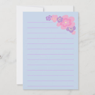 Girly Doodle Bouquet Stationery (Thick) Note Card