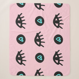 Girly Doodle: Eyes Hearts Seamless. Sherpa Blanket