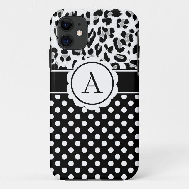 Girly dots and animals print monogram  Case-Mate i iPhone Case (Back)
