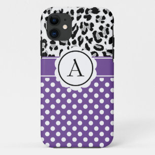 Girly dots and animals print monogram  Case-Mate i iPhone 11 Case