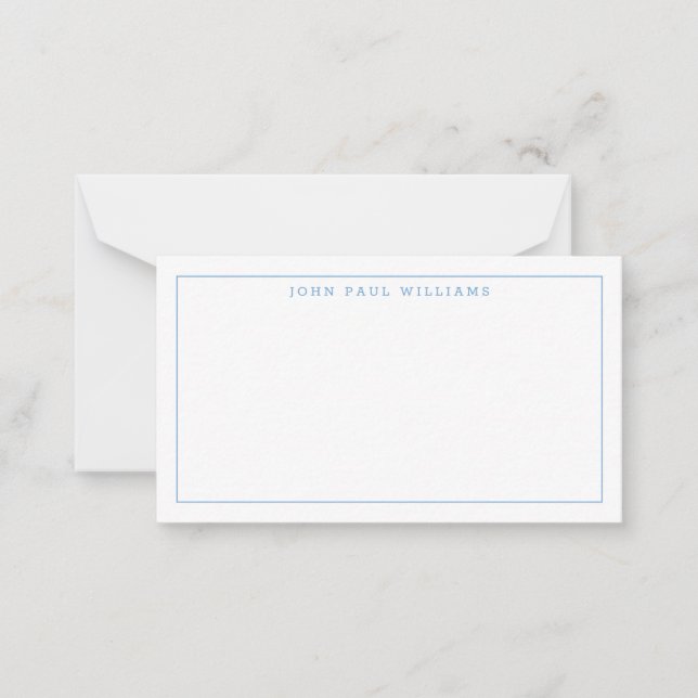 Girly Dusty Blue Professional Formal Thin Border Card (Front)