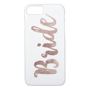 Girly Elegant Chic Faux Rose Gold and White Bride iPhone 8/7 Case