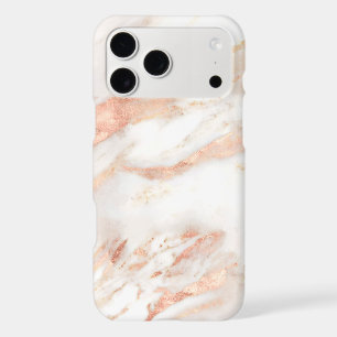 Girly Elegant Copper Rose Gold Marble