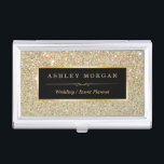 Girly Elegant Gold Glitter Sparkles Pattern Business Card Holder<br><div class="desc">================= ABOUT THIS DESIGN ================= Girly Elegant Gold Glitter Sparkles Pattern Business Card Holder. (1) All text style, colours, sizes can be modified to fit your needs. (2) If you need any customization or matching items, please contact me. (3) You can find matching products (e.g. Business Card, Appointment Card, Flyer,...</div>