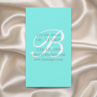 Girly elegant minimalist fashion beauty turquoise business card