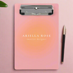 Girly Elegant Ombre Blush Pink Chic Monogram Mini Clipboard