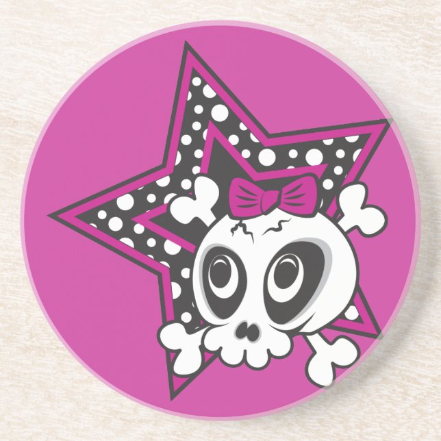 Girly Emo Skull Coaster (Front)