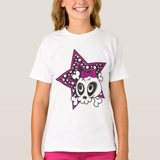 Girly Emo Skull T-Shirt (Front)