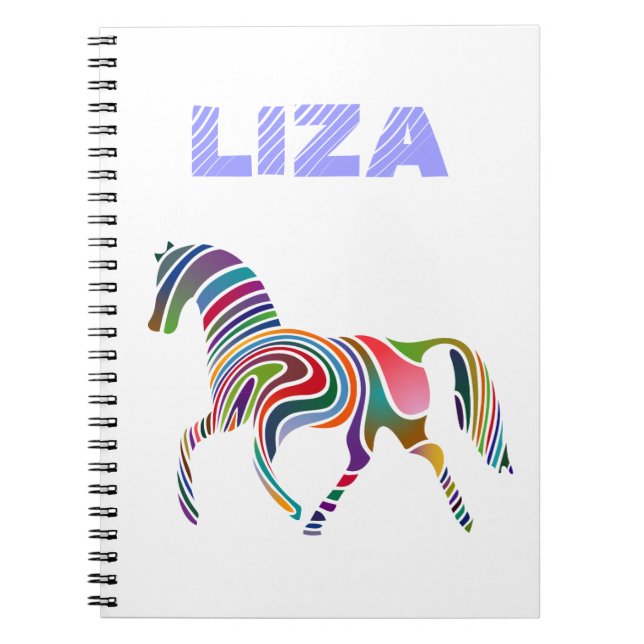 Girly Fantasy Horse Personalized Notebook (Front)
