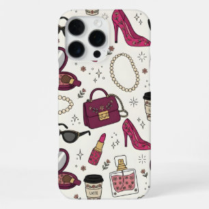 Girly Fashion and Beauty Seamless Pattern iPhone 16 Pro Max Case