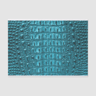 girly fashion turquoise blue Alligator Leather Tissue Paper