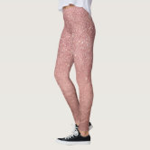 Modern girly faux rose gold foil black marble leggings Zazzle