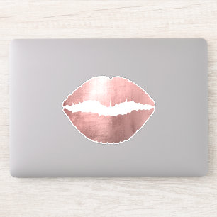 Girly Faux Rose Gold Ombre Foil Lipstick Kiss