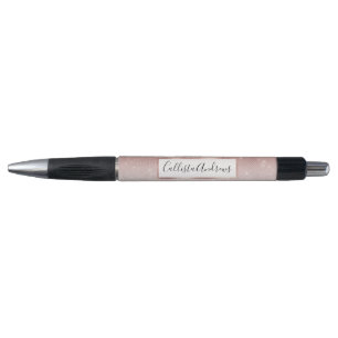 Girly Faux Rose Gold Sequin Glitter White Ombre Pen