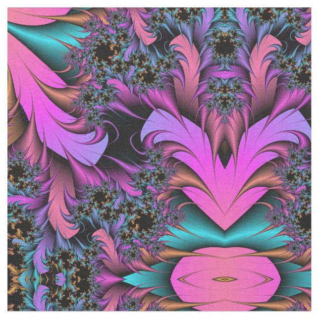 Girly Feathers Fabric (Close Up)