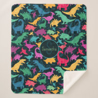 Girly Floral Dinosaur Silhouette Girls