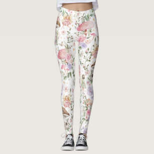 Girly Floral Fairy Enchanted Forest Leggings
