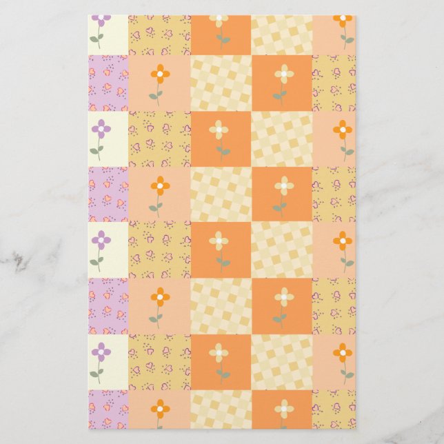 Girly Floral Patchwork Stationery (Front)