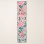Girly Floral & Pink Silver Ombre Glitter Design Scarf<br><div class="desc">Elegant, modern brush strokes floral, rose gold & silver ombre floral glitter sparkles print, featuring a collection of stylish pink green and teal hand drawn brush strokes flowers and leaves, shining glitter sparkles blush, white sparkling stars light effects, glamorous unique vibrant fashion colors, glam shining sparkles faux glitter, soft pink...</div>