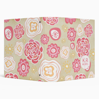 Girly Floral Vector Pattern Designer Recipe Binder