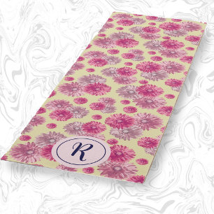 Girly Floral With Modern Pastel Flowers Gym Yoga Mat