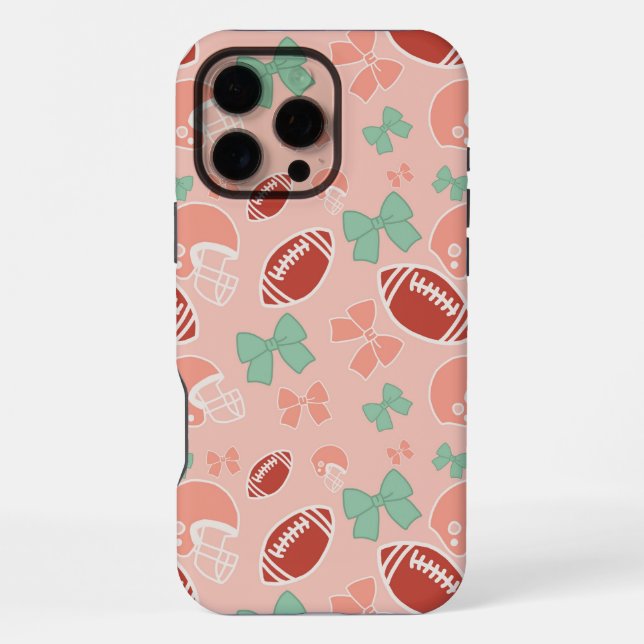 Girly Football Bow Pattern Phone Case (Back)