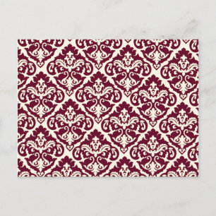 Girly French Damask Art Postcard