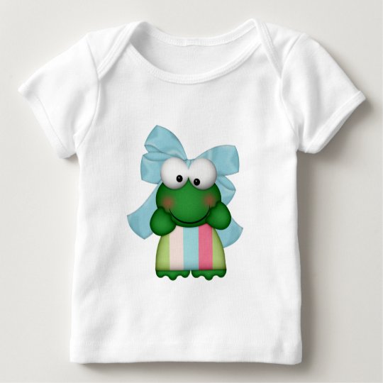 girly froggy in stripe dress with bow