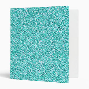 Girly, Fun Aqua Blue Glitter Printed Binder