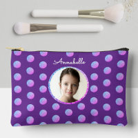 Girly Fun Purple And Pink Glitter Polka Dots Photo
