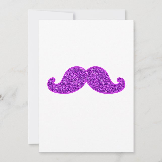 Girly fun retro moustache purple glitter (Front)