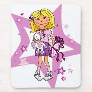 Girly Gift blonde girl Mouse Pad