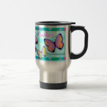 Girly Gift! Butterfly Mug, Add NAME!