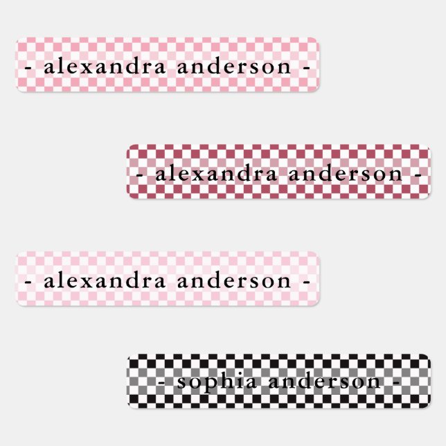 Girly Gingham Kids Name  (Group)