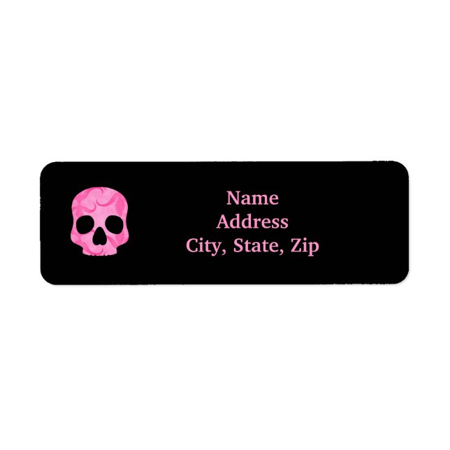 Girly girl pink elegant swirly skull (Front)