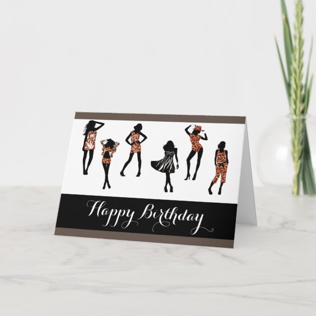 Girly girls fashion models card (Front)