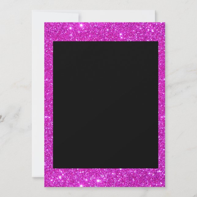 Girly Glam Black with Sparkly Pink Glitter Frame (Front)