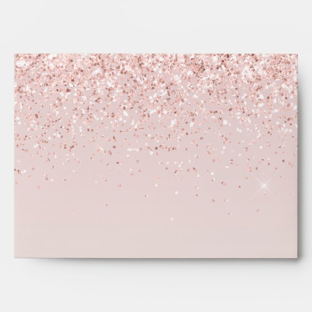 Girly Glam Blush Pink Glitter Sparkle Envelope (Front)