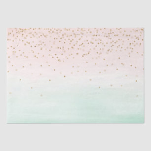 Girly Glam Blush Pink Mint Gold Sparkle Confetti Tissue Paper