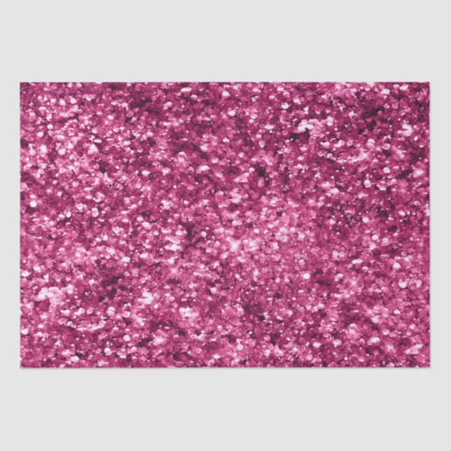 Girly Glam Fuchsia Pink Glitter Tissue Paper (Front)